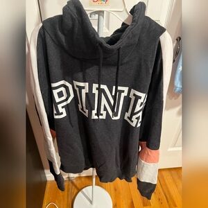PINK gray/white/pink hoodie